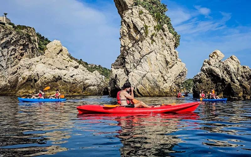 Kayaking along the Taormina coast